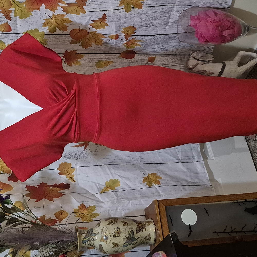 Alexia Admor Red Ruched One Shoulder Bodycon Dress